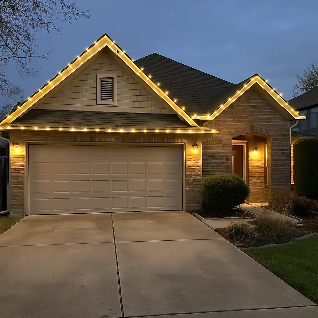 Exterior Christmas Light specialist serving a Austin property